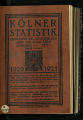 Kölner Statistik / 3./4. Jahrgang 1920/1921