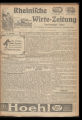 Rheinische Wirte-Zeitung / 15. Jahrgang 1913 (unvollständig)