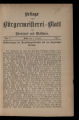 Bürgermeisterei- Blatt für Rheinland und Westfalen / BEIL1901