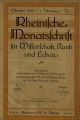 Rheinische Monatsschrift für Wissenschaft, Kunst und Leben / 1. Jahrgang 1923, Nr. 1
