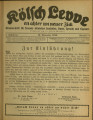 Kölsch Levve en ahler un neuer Zick / 1.1920