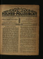 Kölner Polizeiblatt / 1. Jahrgang 1919/20