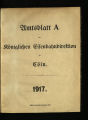 Amtsblatt A der Königlichen Eisenbahndirektion Cöln / 1917