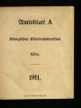 Amtsblatt A der Königlichen Eisenbahndirektion zu Cöln / 1911