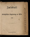 Amtsblatt der Königlichen Regierung zu Cöln / 1872 (unvollständig)