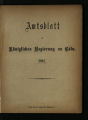 Amtsblatt der Königlichen Regierung zu Cöln / 1881