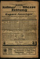 Kölner Messe-Zeitung mit Export-Anzeiger / 2. Jahrgang 1923