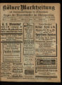 Kölner Marktzeitung und Nahrungsmittelanzeiger für Westdeutschland / 4. Jahrgang 1908