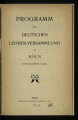 Programm der Deutschen Lehrerversammlung in Köln / Pfingsten 1900