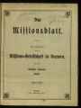 Das Missionsblatt / 80. Jahrgang 1905 (unvollständig)