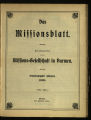 Das Missionsblatt / 83. Jahrgang 1908