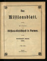 Das Missionsblatt / 84. Jahrgang 1909