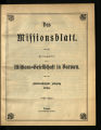 Das Missionsblatt / 85. Jahrgang 1910