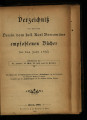 Verzeichniß der von dem Verein vom heil. Karl Borromäus in Bonn empfohlenen Bücher / 1893