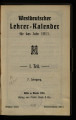 Westdeutscher Lehrerkalender für das Jahr 1911 / 7,1.1911