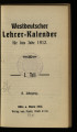 Westdeutscher Lehrerkalender für das Jahr 1912 / 8,1.1912