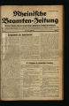 Rheinische Beamten-Zeitung / 7. Jahrgang 1929
