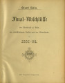 Finalabschlüsse der Stadtkasse zu Köln, der selbstständigen Kassen und der Nebenfonds / 1891-92