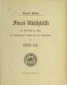 Final-Abschlüsse der Stadtkasse zu Köln, der selbstständigen Kassen und der Nebenfonds / 1893-94