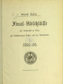 Final-Abschlüsse der Stadtkasse zu Köln, der selbstständigen Kassen und der Nebenfonds / 1895-96