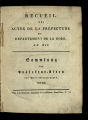 Recueil des actes de la Préfecture du Département de la Roer / 1803/04 (unvollständig)