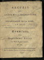 Recueil des actes de la Préfecture du Département de la Roer / 1804/05