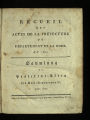 Recueil des actes de la Préfecture du Département de la Roer / 1807
