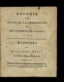 Recueil des actes de la Préfecture du Département de la Roer / 1810