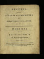 Recueil des actes de la Préfecture du Département de la Roer / 1811