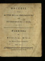 Recueil des actes de la Préfecture du Département de la Roer / 1812