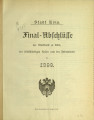 Final-Abschlüsse der Stadtkasse zu Köln, der selbstständigen Kassen und der Nebenfonds / 1899