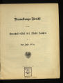 Verwaltungs-Bericht zu dem Haushalts-Etat der Stadt Aachen / 1881/82
