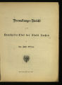 Verwaltungs-Bericht zu dem Haushalts-Etat der Stadt Aachen / 1882/83