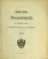 Finalabschlüsse der Stadtkasse zu Cöln, der selbständigen Kassen und der Nebenfonds / 1905