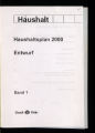 Haushaltsplan Entwurf / 2000,1