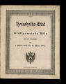 Haushalts-Etat der Stadtgemeinde Köln / 1899