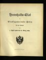Haushalts-Etat der Stadtgemeinde Köln / 1905