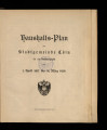 Haushalts-Plan der Stadtgemeinde Cöln / 1917