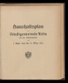 Haushalts-Plan der Sadtgemeinde Köln / 1930