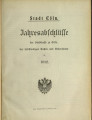Jahresabschlüsse der Stadtkasse zu Cöln, der selbständigen Kassen und Nebenfonds / 1912