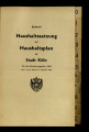 Entwurf Haushaltssatzung und Haushaltsplan der Stadt Köln / 1963