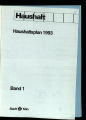 Haushaltsplan / 1993,1