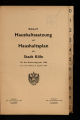 Entwurf Haushaltssatzung und Haushaltsplan der Stadt Köln / 1960