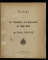 Bericht über die Thätigkeit der Feuerwehr der Stadt Köln / 1883/84