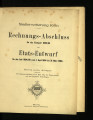 Rechnungs-Abschluss und Etats-Entwurf / 1883/84