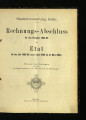 Rechnungs-Abschluss und Etat / 1884/85