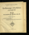 Rechnungs-Abschluss und Etat / 1885/86