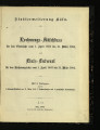Rechnungs-Abschluss und Etats-Entwurf / 1882 /83