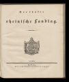 Übersicht der Verhandlungen der Rheinischen Provinzialstände auf dem fünften Landtage / 5. 1837