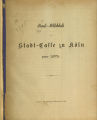 Final-Abschluß der Stadt-Casse zu Köln / 1875